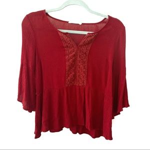 ALTER’D STATE Red Peasant Blouse